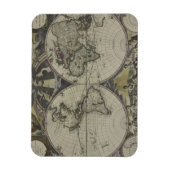 Magnet Flexible Carte du monde double hémisphère | 1672 (Vertical)