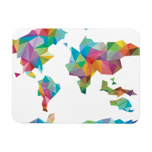 Magnet Flexible Carte du monde faite de formes géométriques