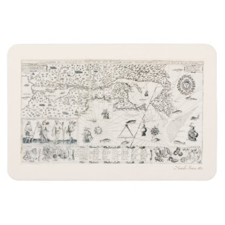 Magnet Flexible carte du monde médiéval Québec Nouvelle-France Amé