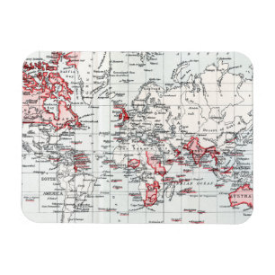 Magnet Flexible Carte du monde montrant les possessions britanniqu