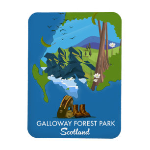 Magnet Flexible carte du parc forestier de Galloway Écosse