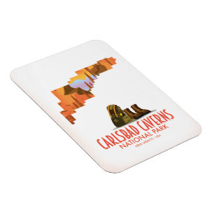 Magnet Flexible carte du parc national des grottes de Carlsbad au 