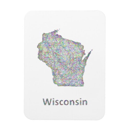 Magnet Flexible Carte du Wisconsin (Vertical)