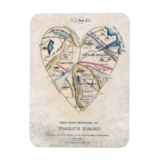 Magnet Flexible Carte d'un coeur de femmes (Vertical)