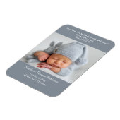 Magnet Flexible Carte Faire-part de naissance chrétienne - Gris et (Côté Gauche)