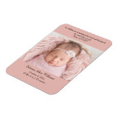 Magnet Flexible Carte Faire-part de naissance chrétienne - rose et (Côté Gauche)