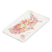 Magnet Flexible Carte Florale Des Etats-Unis (Côté Gauche)