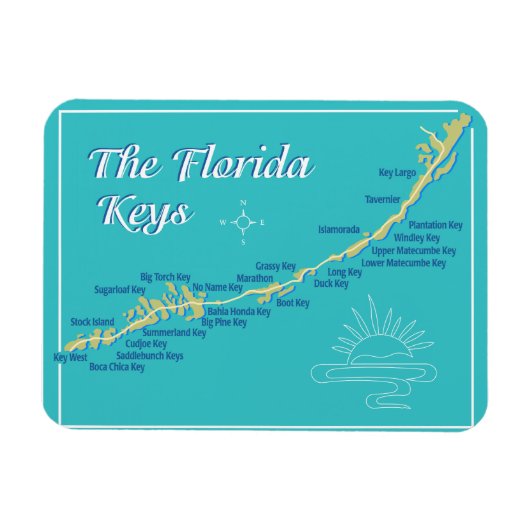 Magnet Flexible Carte Florida Keys (Horizontal)