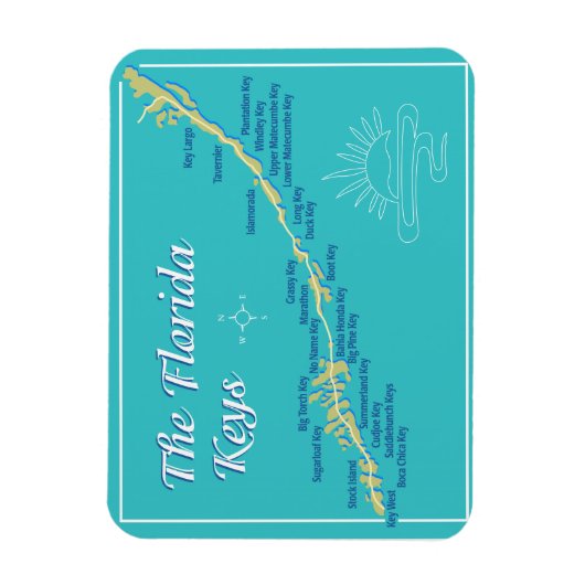 Magnet Flexible Carte Florida Keys (Vertical)