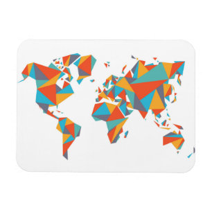 Magnet Flexible Carte géométrique abstraite du monde
