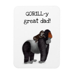 Magnet Flexible Carte "grand père" Gorilla et bébé