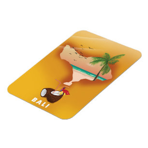 Magnet Flexible Carte illustrée de Bali