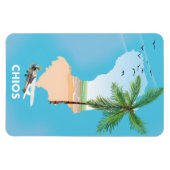 Magnet Flexible Carte illustrée de Chios Grèce. (Horizontal)