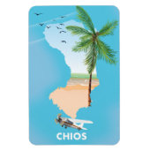 Magnet Flexible Carte illustrée de Chios Grèce. (Vertical)