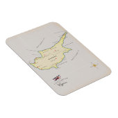 Magnet Flexible Carte illustrée de Chypre. (Côté Droit)
