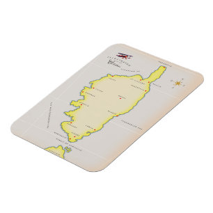 Magnet Flexible Carte illustrée de Corse