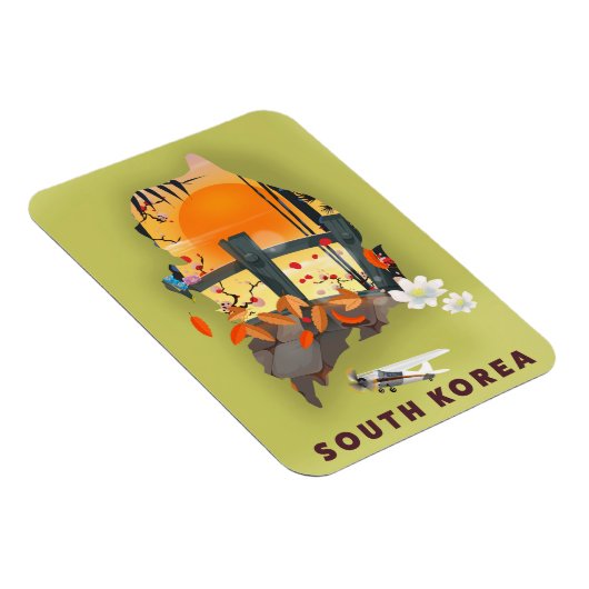 Magnet Flexible Carte illustrée de la Corée du Sud (Côté Droit)