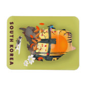 Magnet Flexible Carte illustrée de la Corée du Sud (Horizontal)