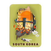 Magnet Flexible Carte illustrée de la Corée du Sud (Vertical)