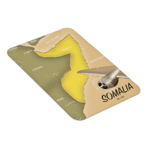Magnet Flexible carte illustrée de la Somalie