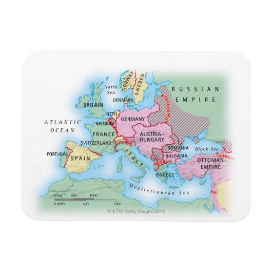 Magnet Flexible Carte illustrée de l'Europe (Horizontal)