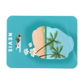 Magnet Flexible Carte illustrée de l'île caribéenne de Nevis. (Horizontal)