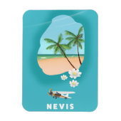 Magnet Flexible Carte illustrée de l'île caribéenne de Nevis. (Vertical)