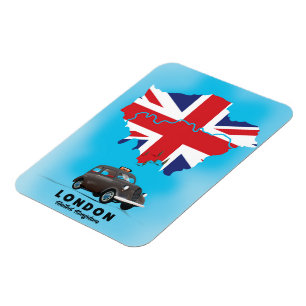 Magnet Flexible Carte illustrée de Londres affiche de voyage