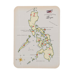 Magnet Flexible Carte illustrée de Luçon carte des Philippines