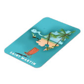 Magnet Flexible Carte illustrée de Saint-Martin. (Côté Gauche)