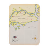 Magnet Flexible Carte illustrée de Singapour (Vertical)