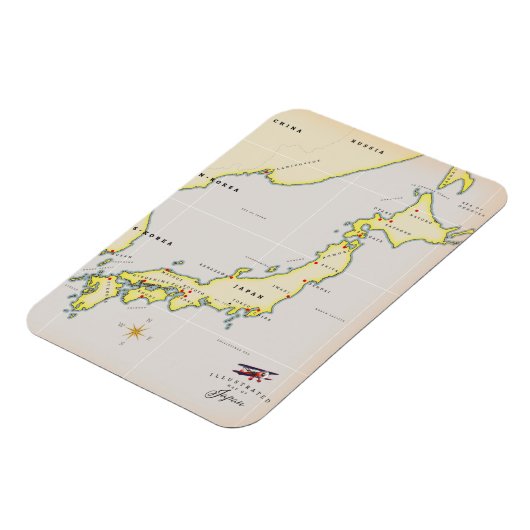 Magnet Flexible Carte illustrée du Japon (Côté Gauche)