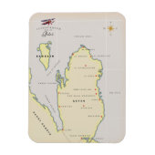 Magnet Flexible Carte illustrée du Qatar (Vertical)