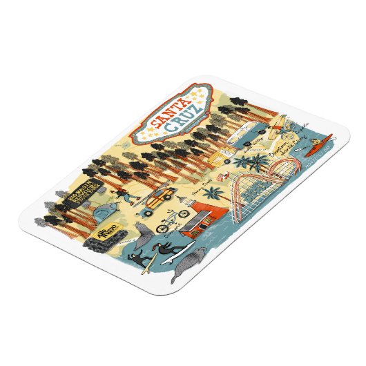 Magnet Flexible Carte illustrée père Noël Cruz California (Côté Gauche)