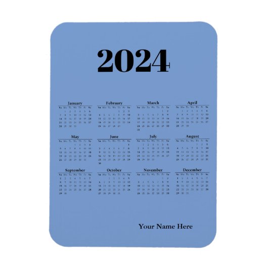 Magnet Flexible Carte magnétique bleue pour calendrier 2024 (Vertical)