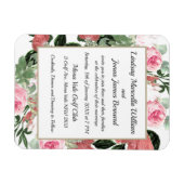 Magnet Flexible Carte magnétique Mariage rose Peach Magnolia Flora (Horizontal)