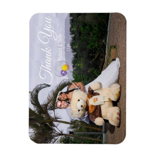 Magnet Flexible Carte Mariage Merci romantique (Vertical)
