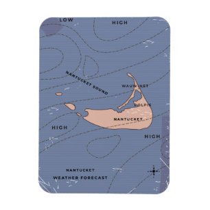 Magnet Flexible Carte météo de Nantucket États-Unis
