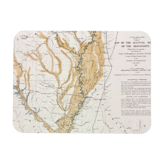 MAGNET FLEXIBLE CARTE : MISSISSIPPI RIVER, 1861 (Horizontal)