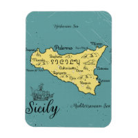 Carte nautique vintage de Sicile
