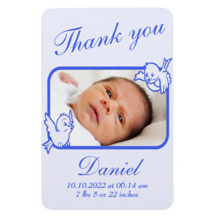 Magnet Flexible carte photo Faire-part de naissance Merci