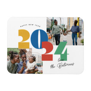 Magnet Flexible Carte photo plat du Nouvel An bloqué
