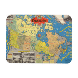 Magnet Flexible Carte picturale du Canada - Points de repère
