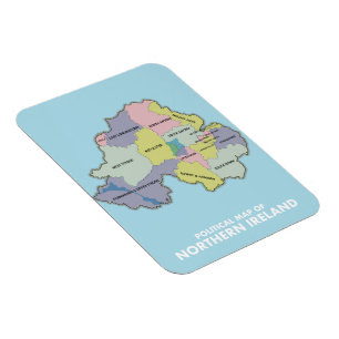 Magnet Flexible Carte Politique De L'Irlande Du Nord.