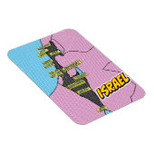 Magnet Flexible Carte Pop Art Illustré Israël (Côté Droit)