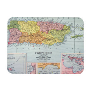MAGNET FLEXIBLE CARTE : PORTO RICO, 1900