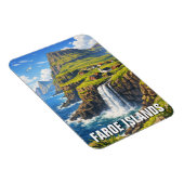 Magnet Flexible Carte postale de la cascade des îles Féroé (Côté Droit)