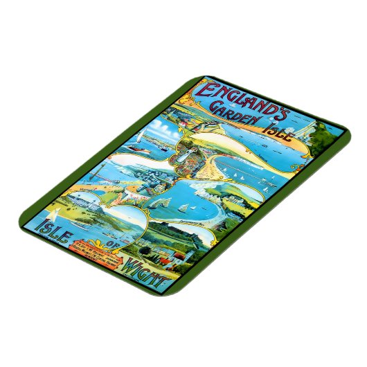 Magnet Flexible Carte postale de l'affiche de l'île de Wight Trave (Côté Gauche)