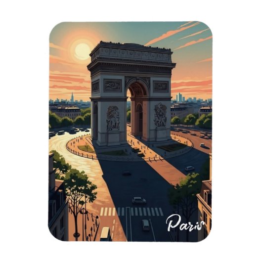 Magnet Flexible Carte postale de l'Arc de Triomphe de Paris (Vertical)