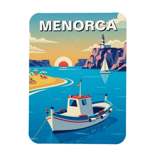 Magnet Flexible Carte postale de Minorque en Espagne (Vertical)